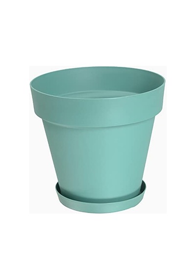 Dekoratif Yalı Saksı, Drenaj Aparatı İle 37 Cm Yeşil Renk