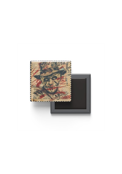 Freddy Krueger - Baskılı Buzdolap Magneti Kare - 9x9 Cm