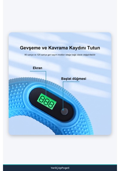 Sayaçlı El Güçlendirme Halkası - Dijital Egzersiz Aleti - 30 Lb Çok Renkli