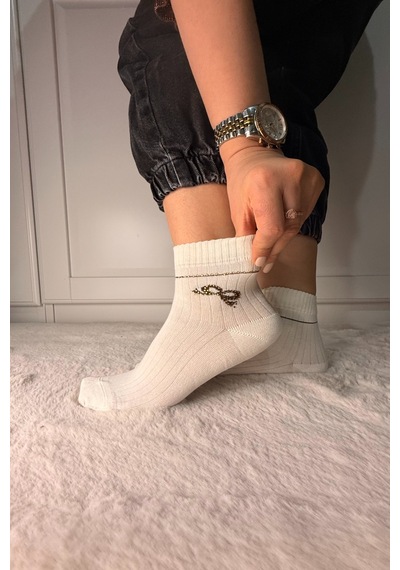 Ozzy Socks 3 Çift Kadın Taş Detaylı Dikişsiz & Takviyeli Patik Çorap Gri