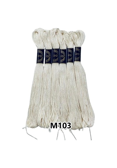 Airo Muline Etamin Koton Nakış İpi İpliği 6 Adetli Set M103 Krem 712 Diğer