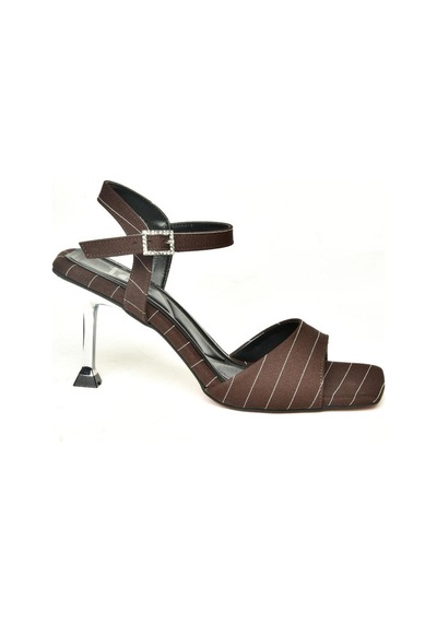 Fox Shoes U997134404 Kahverengi Kumaş İnce Topuklu Kadın Ayakkabı Kahverengi