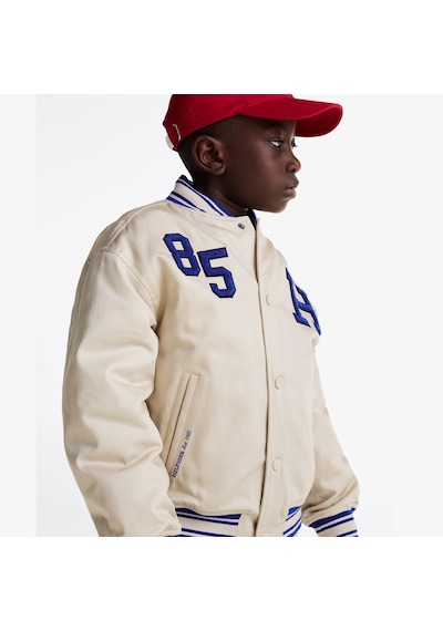 Tommy Hilfiger Twill Badge Varsity Çocuk Bej Ceket Kb0kb09367 Bej