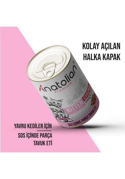 Anatolian Premium Tavuklu Parça Etli Yavru Kedi Konservesi 24 X 400 G