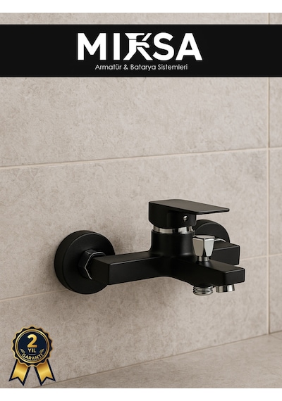 Siyah Kare Banyo Duş Bataryası Ağır Gövdeli , Yerli Üretim
