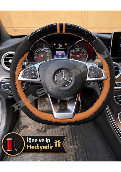 Mercedes W447 Dikme Direksiyon Kılıfı Parlak Siyah Taba Detaylı Taba Çift Yüzük Ve Dikiş 2014-2024