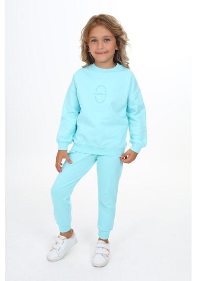 Toontoy Kids Toontoy Kız Çocuk Baskılı Eşofman Takım Su Yeşili