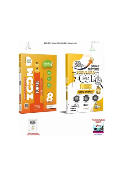 Günay 8. Sınıf Lgs Türkçe 2 Kitaplı Başarı Seti Set 061