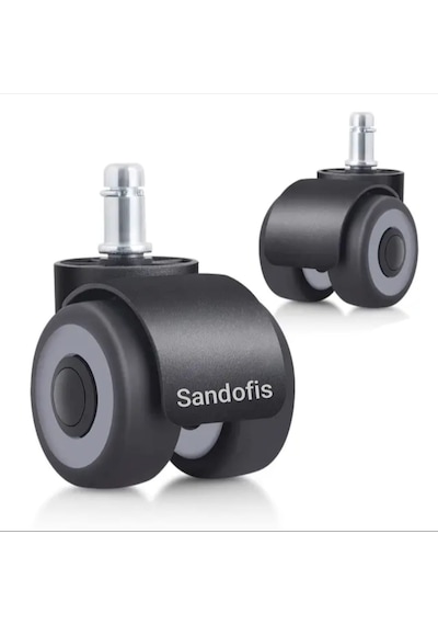 Sandofis Konik Krom Ayak+gri Geniş Tabanlı Sessiz Teker