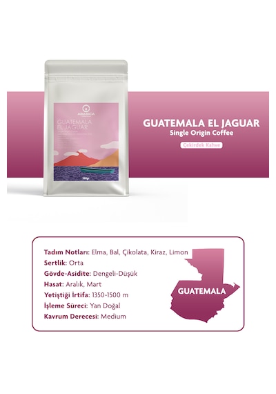 Arabica Coffee House Guatemala El Jaguar Öğütülmüş Kahve Taze Kavrulmuş Çekirdek V60 100 G