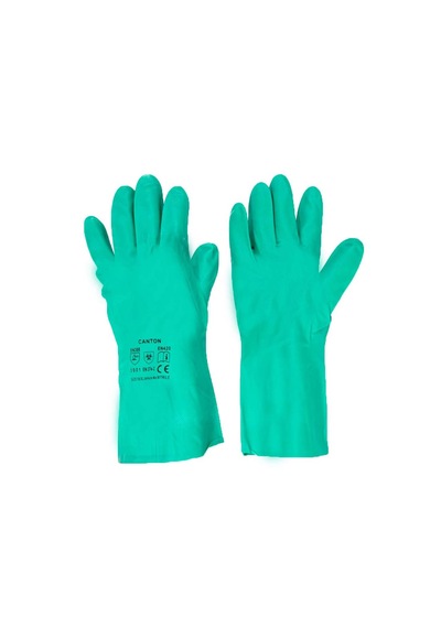 5 Çift Junıor 33cm Yeşil Nitril Asit Eldiven