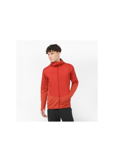 Salomon Outlıne All Season Hybrıd Erkek Tam Fermuar Polar Red Dahlıa Lc2152000 Kırmızı