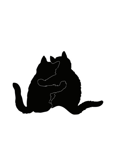 Arkadaş Kediler Sticker 20 X 14 Cm
