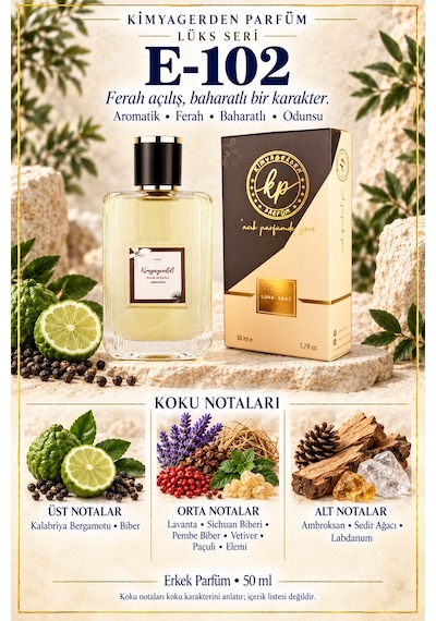 Kimyagerden E-102 Açık Parfüm Çeşitleri 50 ML