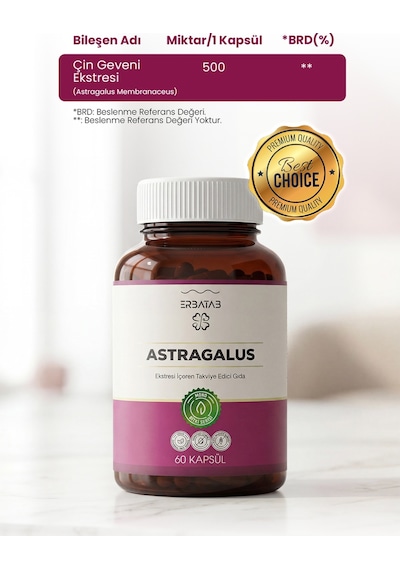 Erbatab Astragalus Çin Geveni Eki 60 Kapsül