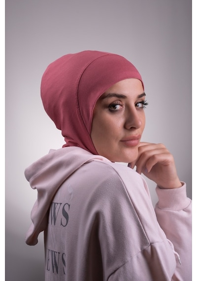 Hürrem Bone Gül Kurusu Pratik Hazır Geçmeli Bone Viskon Kumaş Hijab Spor 2106 Gül Kurusu