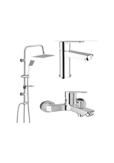 Mare Banyo Lavabo Bataryası Tema 53260 Tepe Duş Seti Krom