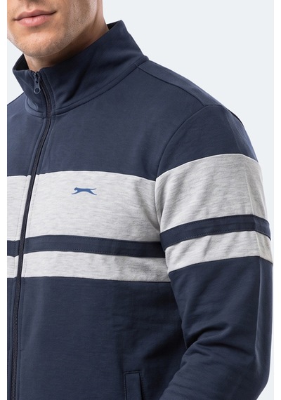 Slazenger Rıder Erkek Dik Yaka Fermuarlı Lacivert Sweatshırt
