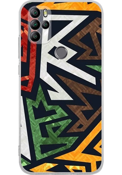 General Mobile Gm 21 Pro New Edition Uyumlu Kamera Korumalı Soyut Grafiti Kılıf Şeffaf