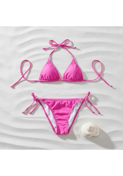 Bonbon Kadın Plaj Giyim Fuşya Bikini Takım Bb2596 Çok Renkli