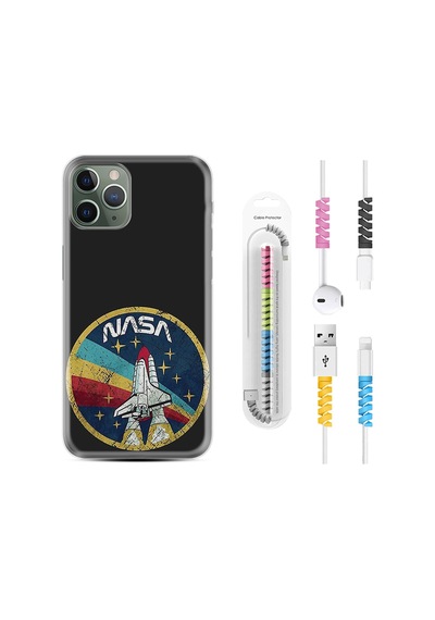 Apple Uyumlu iPhone 12 Pro Max Kılıf Kablo Koruyuculu Nasa 1326