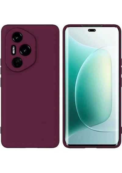 Honor 400 Pro Uyumlu Silikon Kılıf - Kamera Korumalı Esnek Pastel Renk Kapak - Bordo