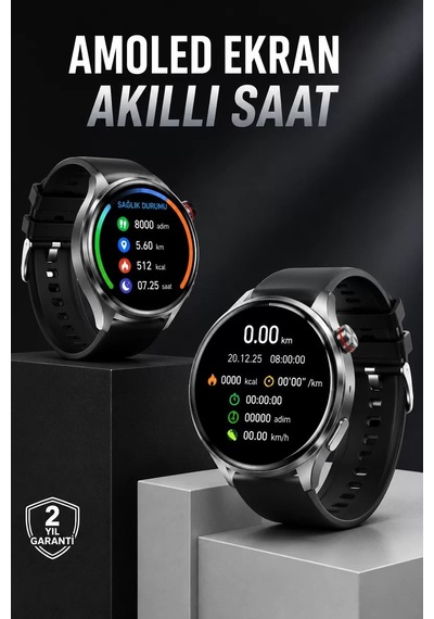 Akıllı Saat Bluetooth Bağlantılı Amoled Ekran Uyku Ve Sağlık Taki