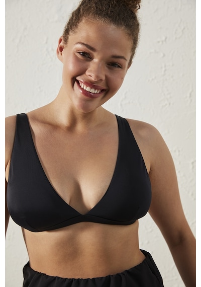 Penti Basic Deep V Siyah Bikini Üstü