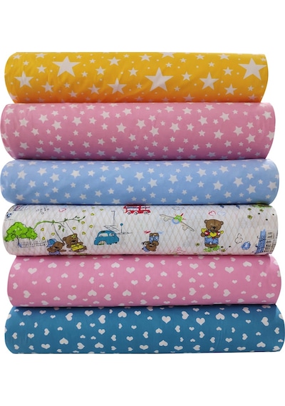 Poplin Kumaş Yıldız Kalp Ayıcık Araba Desenli Nevresim Kumaşı