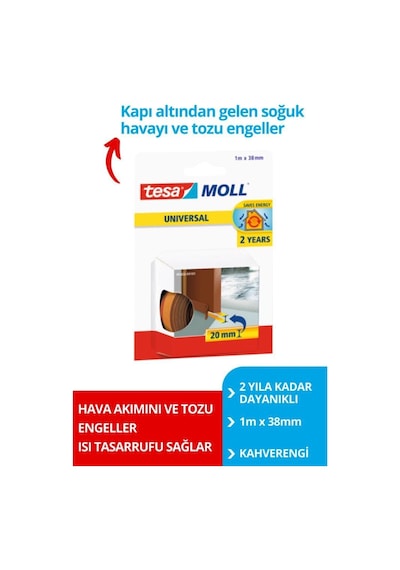 Tesamoll Genel Amaçlı Kapı-zemin Arası Köpük, Kahverengi, 1m X 38mm Diğer