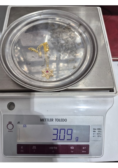 925 Ayar Doğum Taşlı Baget Kar Tanesi Kolye.rose.gold.rodaj Gümüş