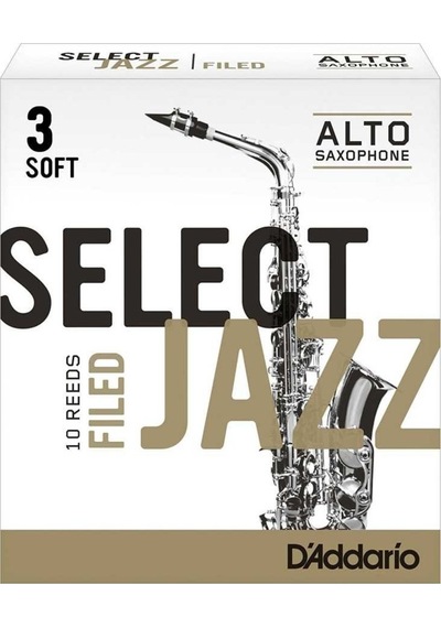 D'addario Select Jazz Alto Saxophone Filed Reeds 3s - Soft - Rsf1