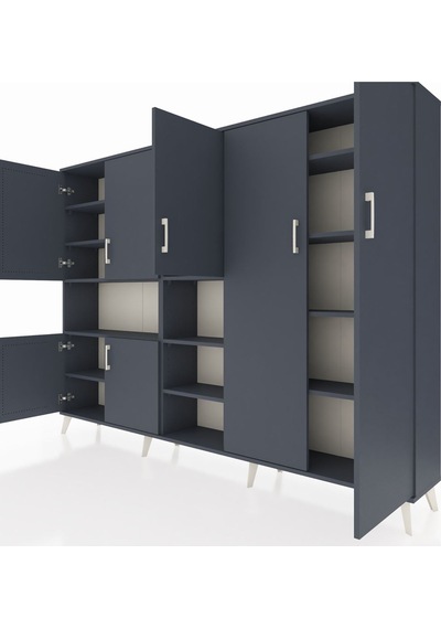 Arges Dolap 13 Raflı 7 Kapaklı 220x30x163 Antrasit-antrasit Antrasit-antrasit Arges Dolap 13 Raflı 7 Kapaklı 220x30x163 Antrasit-antrasit Antrasit-antrasit