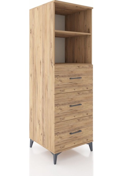 Kronos Dolap 2 Raflı 3 Çekmeceli 60x59x182 Çam-çam Atlas Çam