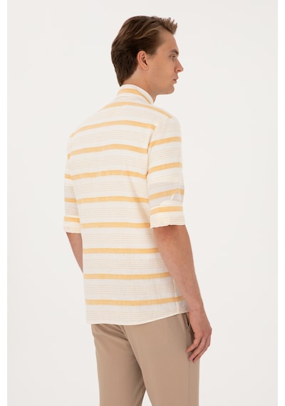 U.s. Polo Assn. Erkek Hardal Gömlek Desenli 50300198-vr072 Hardal