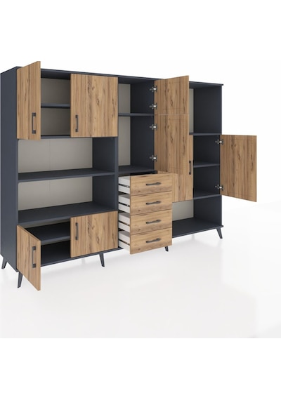 Hyperion Dolap 10 Raflı 4 Çekmeceli 8 Kapaklı 220x44x163 Antrasit-çam Atlas Çam - Antrasit Hyperion Dolap 10 Raflı 4 Çekmeceli 8 Kapaklı 220x44x163 Antrasit-çam Atlas Çam - Antrasit