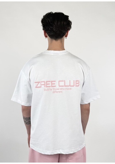 Zaee Club Nakışlı Oversize Unisex T-shirt Pembe