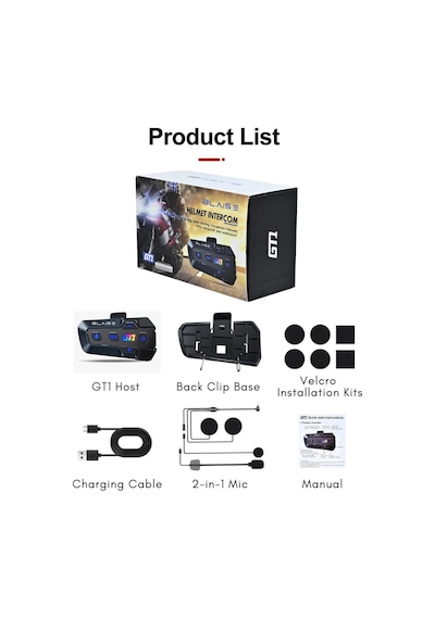 Blaıse Gt1 Bluetooth Motosiklet Intercom Siyah