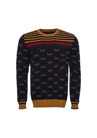 Wessi Camel Desenli Bisiklet Yaka Triko 001