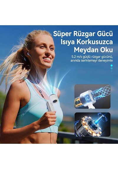 Robeve Blic Bwfn22 Turbo El Vantilatörü Mini Fan Vantilatör Katlanabilir 3'ü 1 Arada Taşınabilir Fan 5 Kademeli Le