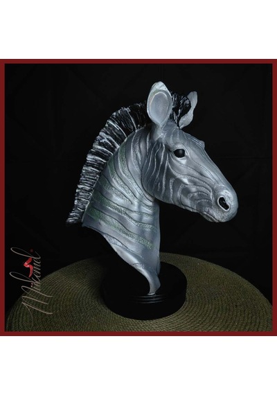 Köpüklü Zebra Zebra Heykeli, Vahşi Yaratık, Simli Desen, Dekoras