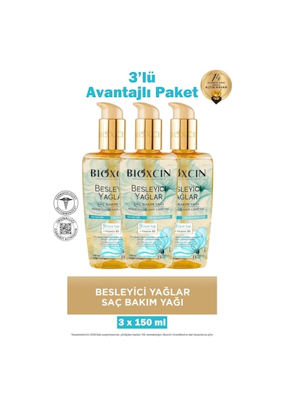 Bioxcin Besleyici Yağlar Saç Bakım Yağı 150 Ml 3 Adet