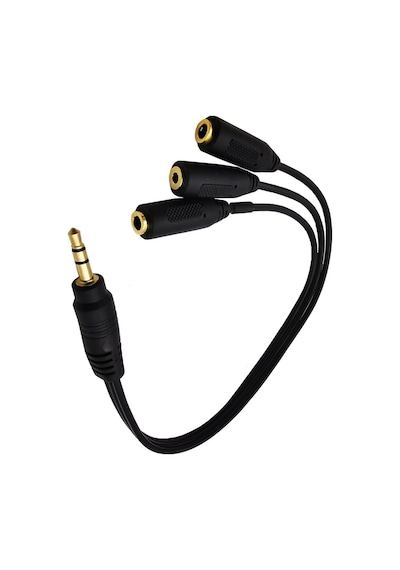 3 Lü Stereo Çoklayıcı 3 X 3.5 Mm Aux Ses Sistemi  Kablosu