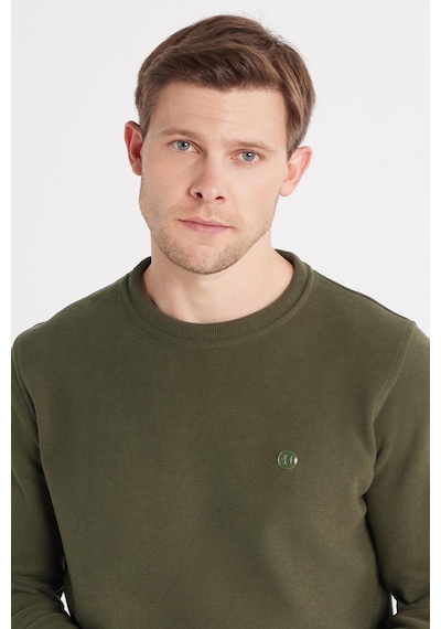 Tudors Erkek Slim Fit Dar Kesim Pamuklu Selanik Kumaş Bisiklet Yaka Haki Sweatshirt-35779 Haki Tudors Erkek Slim Fit Dar Kesim Pamuklu Selanik Kumaş Bisiklet Yaka Haki Sweatshirt-35779 Haki