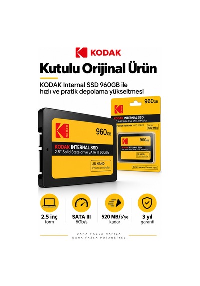X150 960gb 2.5 İnç Sata Iıı Ssd 520 Mb/s Okuma 500 Mb/s Yazma Hızlı Ssd