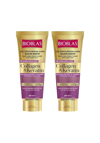 Bioblas Collagen & Keratin Saç Dökülmesine Karşı Saç Kremi 2 x 250 ML