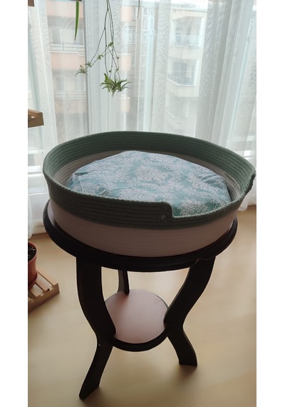 Kedi Sepeti Büyük Boy Kedi Yatağı Kedi Evi Yıkanabilir Kaliteli Kordon Ip 40 CM