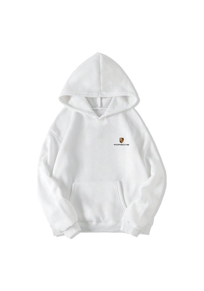 Brz Collection Unisex Oversize Porsche 911 Gt3 Rs Hoodie Beyaz-beyaz Beyaz