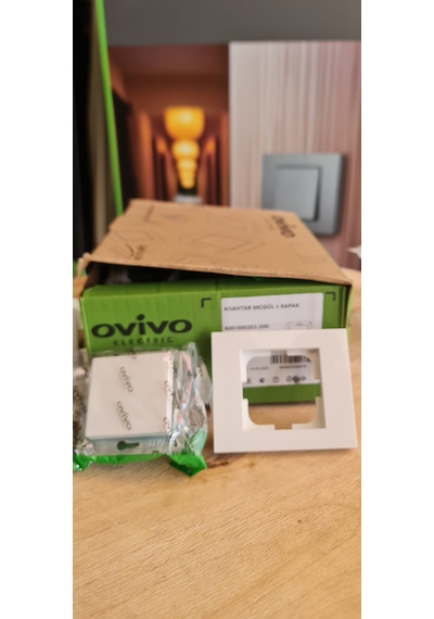 Ovivo Electric Grano Beyaz Tekli Anahtar Çerçeveli