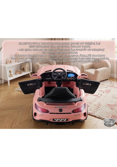 Öykü Bebek Dünyası 444 Gtr 12 Volt Lüks Akülü Araba Açık Pembe